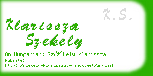 klarissza szekely business card